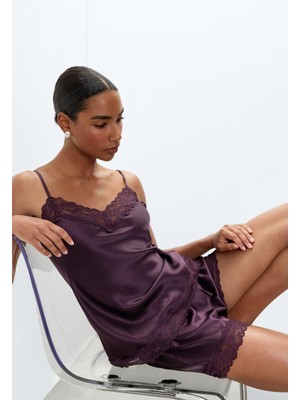 Intimissimi Silk Tank Top With Lace