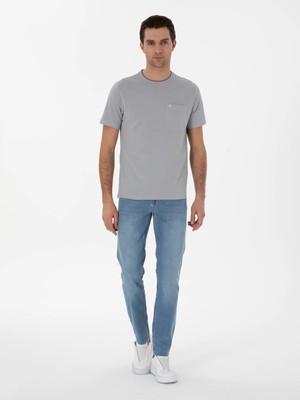Cacharel Light Blue Slim Fit Cotton Blend Jeans