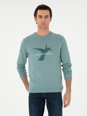 Cacharel Green Regular Fit Crew Neck Sweatshirt