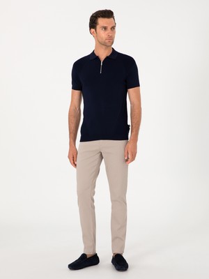 Cacharel Stone Slim Fit Cotton Blend Canvas Trousers