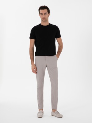 Cacharel Mink Slim Fit Cotton Blend Canvas Trousers