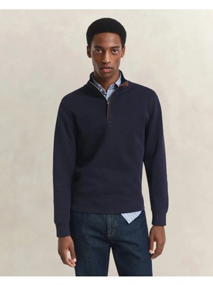 Gant Men's Navy Regular Fit Half-Zip Sweatshirt