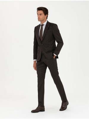 Cacharel Brown Slim Fit Suit