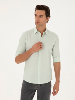 Cacharel Mint Slim Fit Cotton Blend Waffle Shirt
