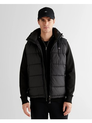 Gant Men's Black Regular Fit Zip Vest