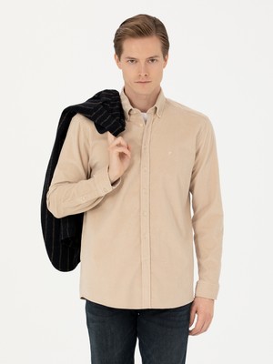 Cacharel Beige Regular Fit Long Sleeve Shirt
