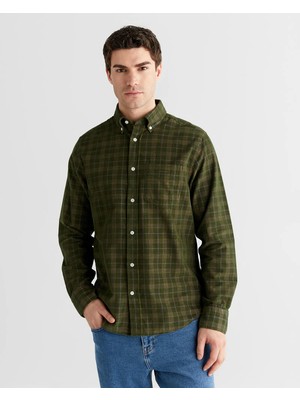 Gant Men's Green Regular Fit Button-Up Shirt