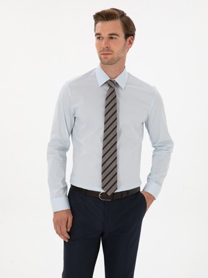 Cacharel Light Blue Slim Fit Cotton Blend Shirt