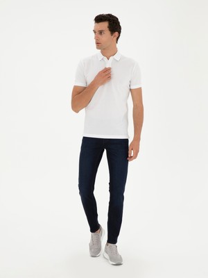 Cacharel Navy Slim Fit Cotton Blend Jeans