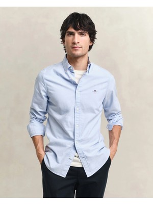 Gant Men's Blue Slim Fit Classic Collar Oxford Shirt