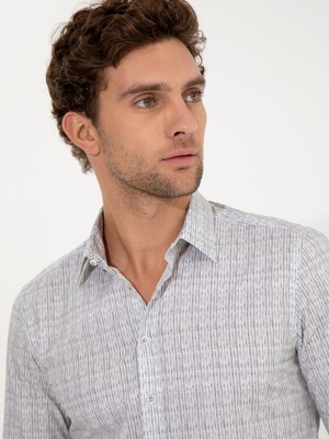 Cacharel Khaki Slim Fit Long Sleeve Shirt