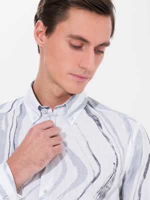 Cacharel Grey Slim Fit Long Sleeve Shirt