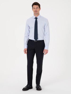 Cacharel Navy Slim Fit Dress Trousers