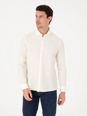 Cacharel Ecru Regular Fit Long Sleeve Shirt