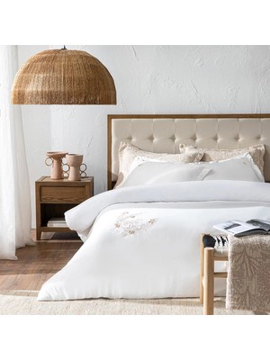 Chakra Lora Bamboo Extra King Size Duvet Cover Set 260X220CM Ecru