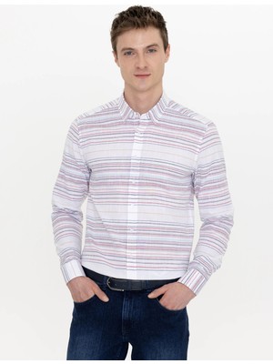 Cacharel Red Slim Fit Long Sleeve Shirt