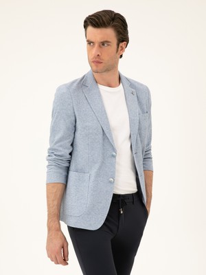 Cacharel Light Blue Slim Fit Cotton Blend