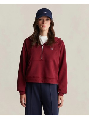 Gant Women's Red Regular Fit Hooded Sweatshirt