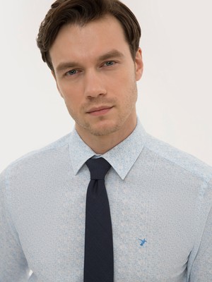 Cacharel Blue Slim Fit Long Sleeve Shirt