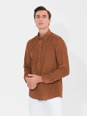 Cacharel Light Brown Slim Fit Long Sleeve Shirt
