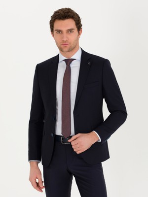 Cacharel Navy Slim Fit Wool Blazer