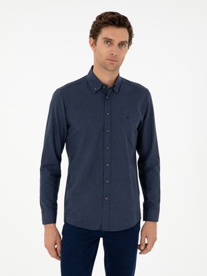 Cacharel Navy Slim Fit Long Sleeve Shirt