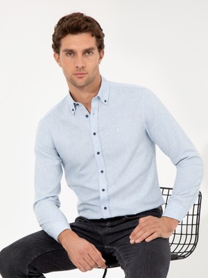Cacharel Light Blue Slim Fit Long Sleeve Shirt