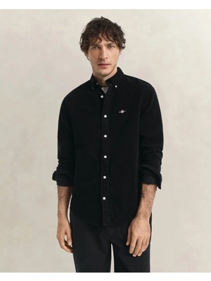 Gant Men's Black Regular Fit Button-Up Shirt