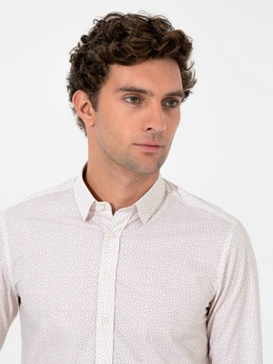 Cacharel Beige Slim Fit Long Sleeve Shirt