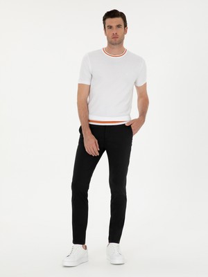 Cacharel Black Slim Fit Canvas Pants