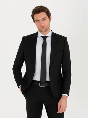 Cacharel Black Slim Fit Wool Blazer