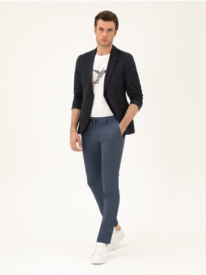 Cacharel Blue Slim Fit Elastic Waist Trousers