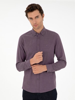 Cacharel Plum Slim Fit Long Sleeve Shirt