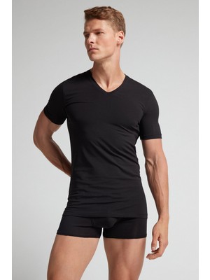 Intimissimi Stretch Pima Cotton V-Neck T-Shirt
