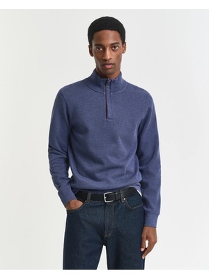 Gant Men's Blue Regular Fit Half-Zip Sweatshirt