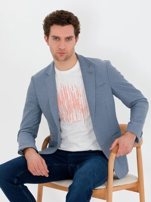 Cacharel Blue Slim Fit Blazer