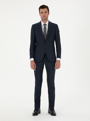 Cacharel Navy Slim Fit Wool Blend Suit