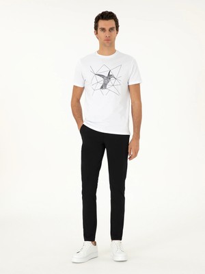 Cacharel Black Slim Fit Elastic Waist Stretch Canvas Pants