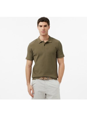 Nautica Men's Green Slim Fit Polo Collar T-Shirt