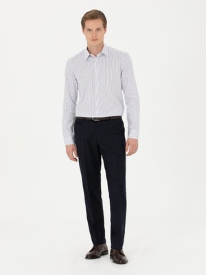 Cacharel Dark Navy Slim Fit Wool Blend Trousers