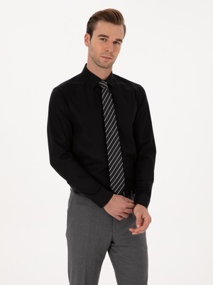 Cacharel Black Slim Fit Long Sleeve Shirt