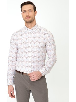 Cacharel Light Brown Slim Fit Long Sleeve Shirt