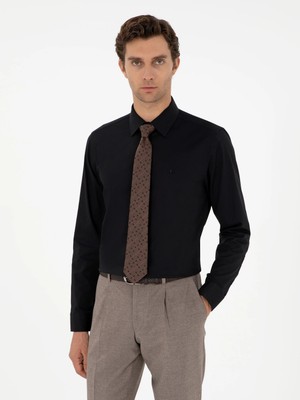 Cacharel Black Slim Fit Long Sleeve Shirt