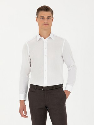 Cacharel White Slim Fit Long Sleeve Shirt