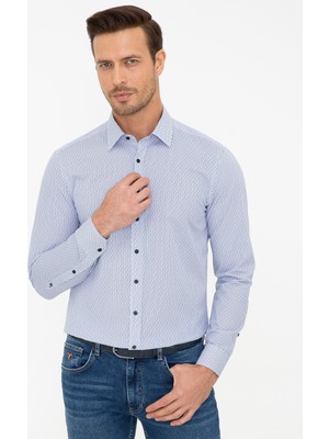 Cacharel Navy Slim Fit Long Sleeve Shirt