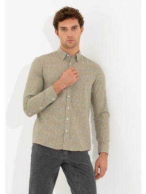 Cacharel Mustard Slim Fit Long Sleeve Shirt