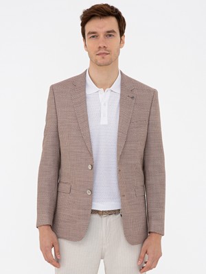 Cacharel Brown Slim Fit Blazer