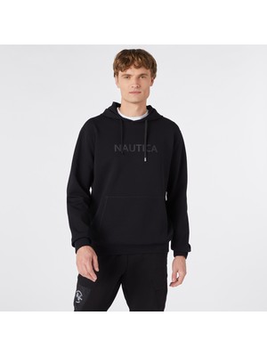 Nautica Men's Black Standard Fit Hooded Sweatshirt