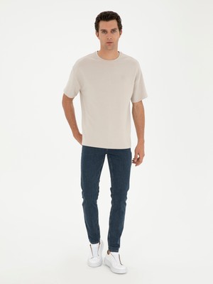 Cacharel Dark Navy Slim Fit Cotton Blend Jeans