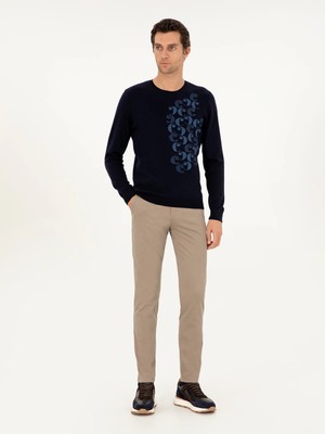 Cacharel Mink Slim Fit Cotton Blend Canvas Trousers